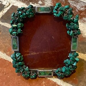 Los Castillos Vintage Malachite Picture Frame Emilia Castillo Silver Plate